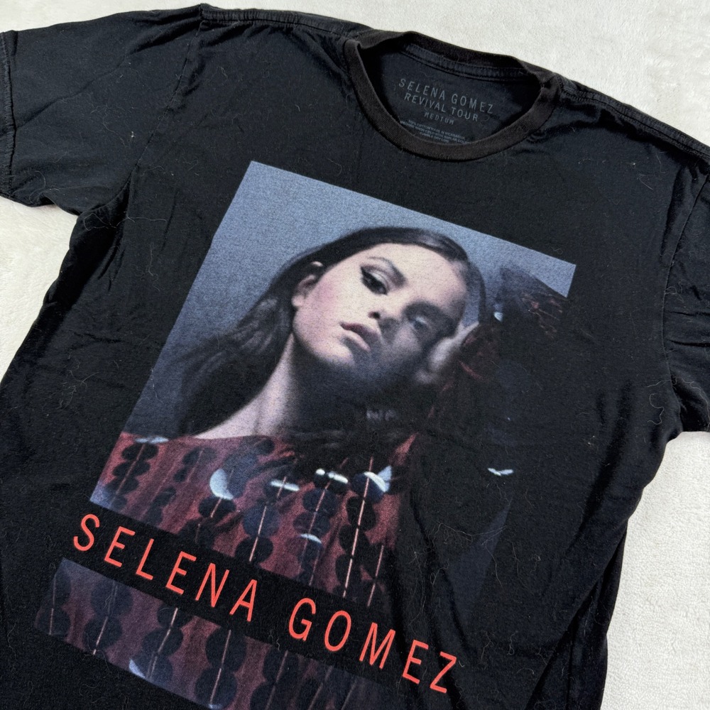 Selena Gomez Revival Tour 2016 Concert T-Shirt Black Graphic Tee Medium‎